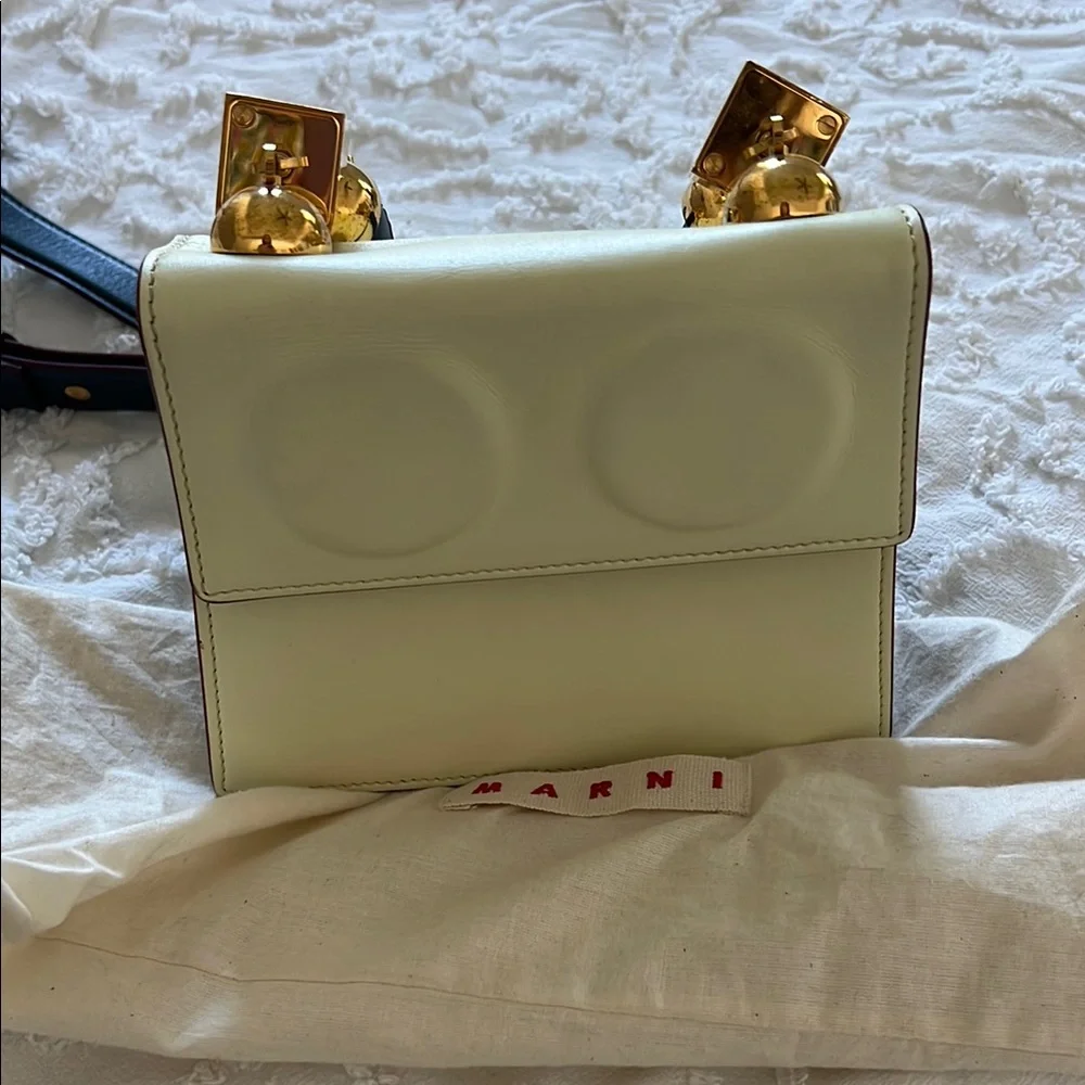 Elegant Cream and Blue Women's Bag - Picture 10 of 12